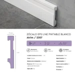 Zócalo de EPS Pintable Atrim Line 70mm PVC Blanco - Image 5