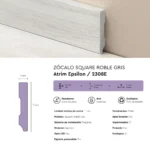 Zócalo Contramarco Atrim Epsilon Square 5 cm Roble Gris 2.44 m - Image 3