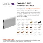 Zócalo de EPS Atrim Classic 70 mm PVC Plata Mate - Image 2