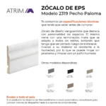 Zócalo Contramarco Atrim Pecho Paloma 100 mm EPS Blanco Mate - Image 4