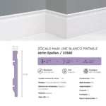 Zócalo Atrim Epsilon Maxi Line 15 cm Blanco Pintable 2.44 m - Image 7