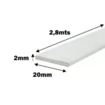 Fleje PVC 20mm Blanco Tira 2.8m - Image 2