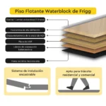 Piso Flotante Frigg Waterblock Roble Aconcagua 8 mm HDF Tránsito Comercial Click 2.44m² - Image 7