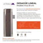 Desagüe Lineal Atrim Aqua Inca 30 cm Acero Inoxidable Mate - Image 3
