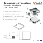 Desagüe Cuadrado Atrim 2 en 1 Aqua Series 10cm - Image 5