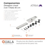 Desagüe Lineal Atrim 2 en 1 Aqua 30 cm Acero Inoxidable Mate - Image 7