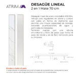 Desagüe Lineal Atrim 2 en 1 Aqua 70 cm Acero Inoxidable Mate - Image 5