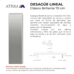 Desagüe Lineal Atrim Aqua Clásico 70 cm Acero Inoxidable Brillante - Image 5