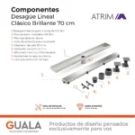 Desagüe Lineal Atrim Aqua Clásico 70 cm Acero Inoxidable Brillante - Image 7