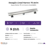 Desagüe Lineal Narrow Atrim 70 cm Acero Inoxidable Mate - Image 5