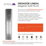 Desagüe Lineal Atrim Aqua Diagonal 70 cm Acero Inoxidable - Image 3