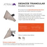 Desagüe Triangular Atrim Aqua Ceramic 25 cm Acero Inoxidable - Image 3