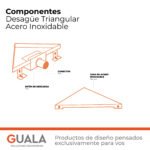 Desagüe Triangular Atrim Aqua Ceramic 25 cm Acero Inoxidable - Image 5