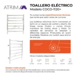 Toallero Eléctrico Atrim Coco 60x70 cm Acero Inoxidable - Image 2