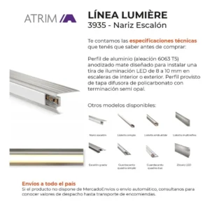 Naríz de Escalón LED Lumière Atrim 30 mm Aluminio Anodizado - Image 2