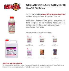 Sellador Solvente Sellakol para Madera Kekol Botella 1 l - Image 2