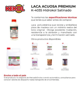 Laca de Base Acuosa Hidrokol Kekol Bidón 4 l Satinado - Image 2