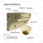 Moldura de Exterior Atenneas Wing Decó 200x51 mm Arena - Image 2