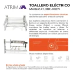 Toallero Eléctrico Atrim Cubic 48x22 cm Acero Inoxidable - Image 2