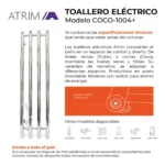 Toallero Eléctrico Atrim Coco 26x95 cm Acero Inoxidable - Image 2