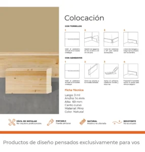 Zócalo de Pino Kflooring Curvo 69 mm Natural - Image 3