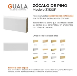 Zócalo de Pino Kflooring Prepintado 69 mm Blanco - Image 2
