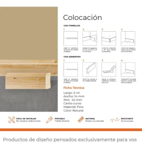 Zócalo de Pino Kflooring Curvo 45 mm Natural - Image 3