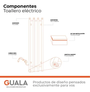 Toallero Eléctrico Atrim Coco 26x95 cm Acero Inoxidable - Image 4
