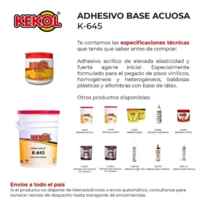 Adhesivo Acuoso para Piso Vinílico Adhekol Kekol Balde 10 kg - Image 2