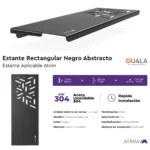 Estante Rectangular Abstracto Atrim Aplicable Negro Mate 30 cm - Image 4
