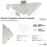 Estante Esquinero Triangular Cuadrado Atrim Embituble Esmerilado 21,5 cm - Image 4