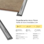 Perfil Guardacanto Arco Frigg Kronos 9mm Varilla de Acero Inoxidable 2.5m - Image 4