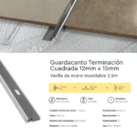 Perfil Guardacanto Terminación Cuadrada Frigg Kronos 12x15mm Varilla de Acero Inoxidable 2.5m - Image 5