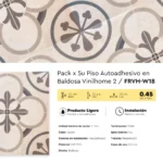 Piso Vinílico Autoadhesivo Apto Pared en Baldosas Azulejos Vinilhome 2 Balam 1.5 mm SXP PVC Tránsito Residencial Frigg 0.45m² - Image 6