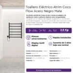 Toallero Eléctrico Atrim Flow Coco 60x50 cm Negro Mate - Image 4
