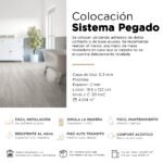 Piso Vinílico Kflooring Roble Gastado GluQuant  2.3 mm LVT Tránsito Comercial Pegable 4.51m² - Image 6