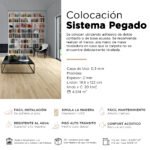 Piso Vinílico Kflooring Roble Claro GluQuant  2.3 mm LVT Tránsito Comercial Pegable 4.51m² - Image 4