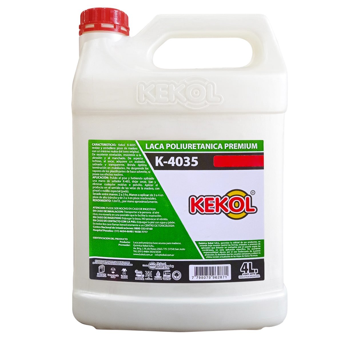 K4035-4-01.jpg Laca de Base Acuosa Hidrokol Kekol Bidón 4 l Satinado - Image 1