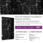 Vinilanato Autoadhesivo Decorativo 30x60 Marquina Pack x 10 Lifewall 1.8 m² - Image 7