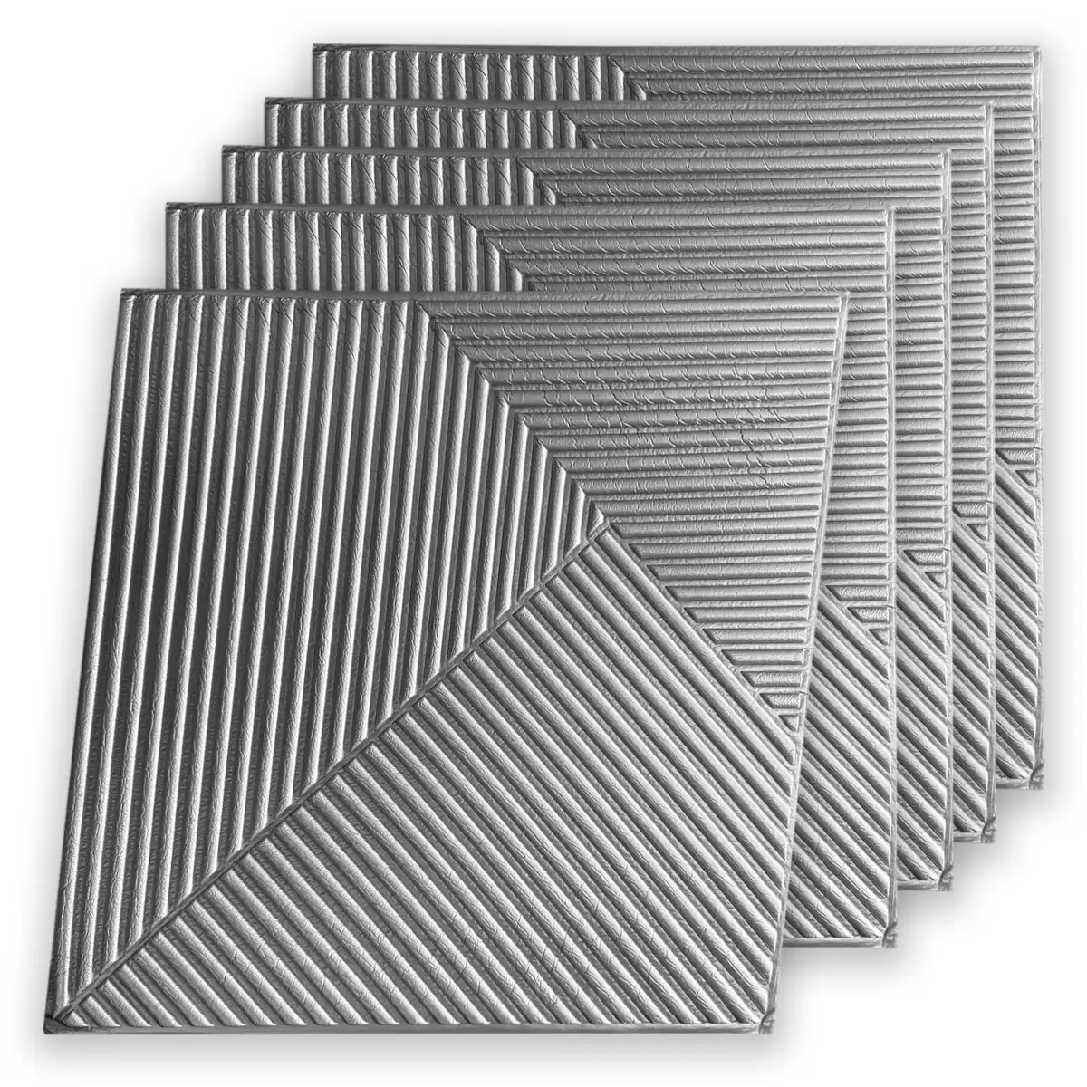 LW-FP04-0.webp Placa 3D Autoadhesiva Patron II Grey Platinum 50x50 cm Revestimiento Lifewall Pack x5 - Image 1