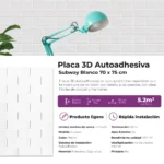 Placas 3D Autoadhesivas Subway Blanco Revestimiento Lifewall 70x75 cm Pack x10 - Image 5