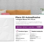 Placa 3D Autoadhesiva Triángulo Blanco Revestimiento Lifewall 70x70 cm Pack x10 - Image 5