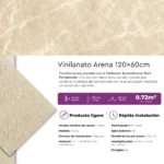 Vinilanato Decorativo Autoadhesivo 60x120 Placa de Mármol Arena - Image 5