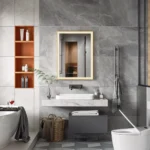 Espejo LED Rectangular Nilo Dorado Vertical MirrorOn 60x80 cm Luz Cálida - Image 4