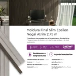Revestimiento Atrim Moldura Final Slim Nogal EPS Simil Madera 2.75 m - Image 5