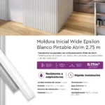 Terminación Inicial Revestimiento Wall Panel Atrim Wide Blanco Pintable EPS Mate 2.75 m - Image 5