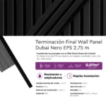Terminación Final Wall Panel Dubai Nero EPS Mate 2.75 m - Image 4
