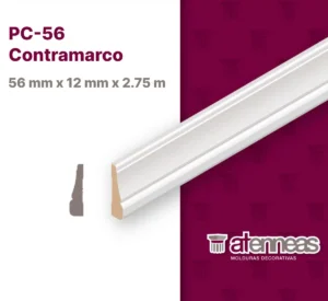 Contramarco moldurado Atenneas 5.6 cm MDF Prepintado Blanco 12mm