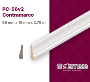 Contramarco moldurado Atenneas 5.6 cm MDF Prepintado Blanco 15mm