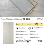 Piso Flotante Frigg Vision Gris 8 mm HDF Simil Madera Alto Tránsito Click 2.71 m² Caja - Image 4